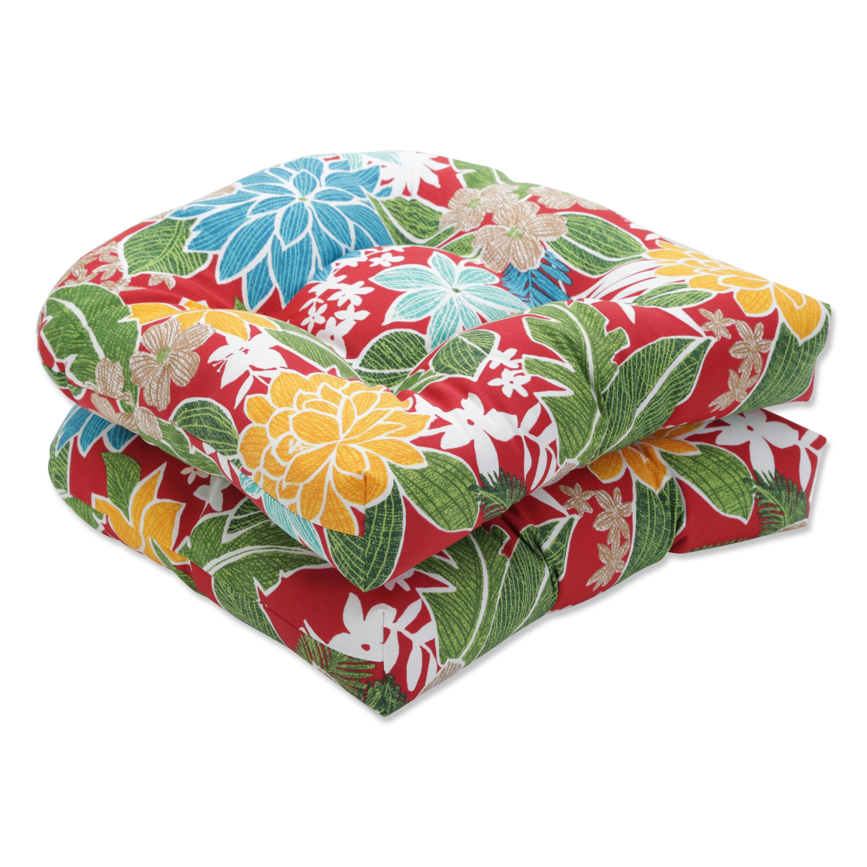 Bora Cay Red Wicker Seat Cushion (Set of 2)