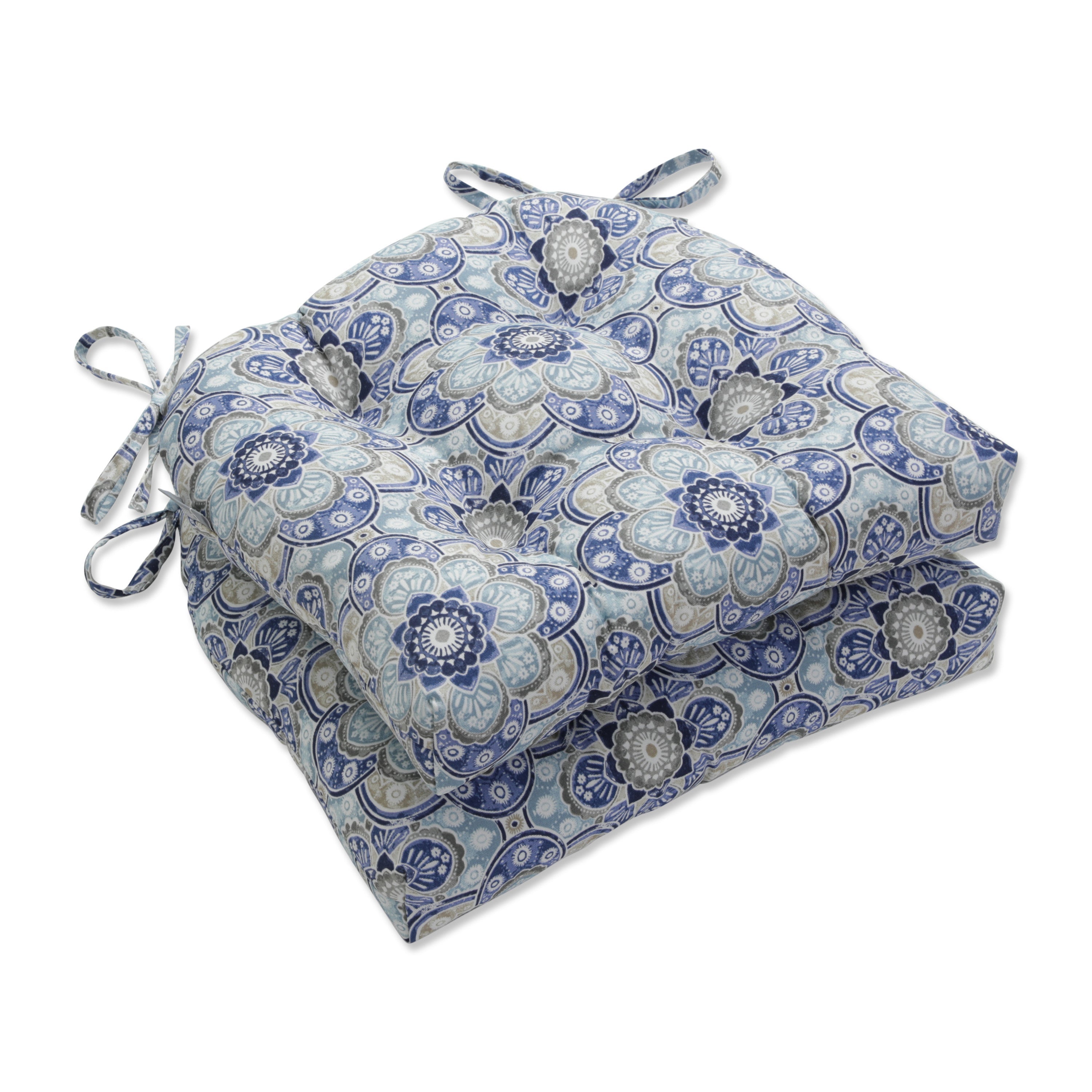 Keyzu Medallion Mariner Deluxe Tufted Chairpad (Set of 2)