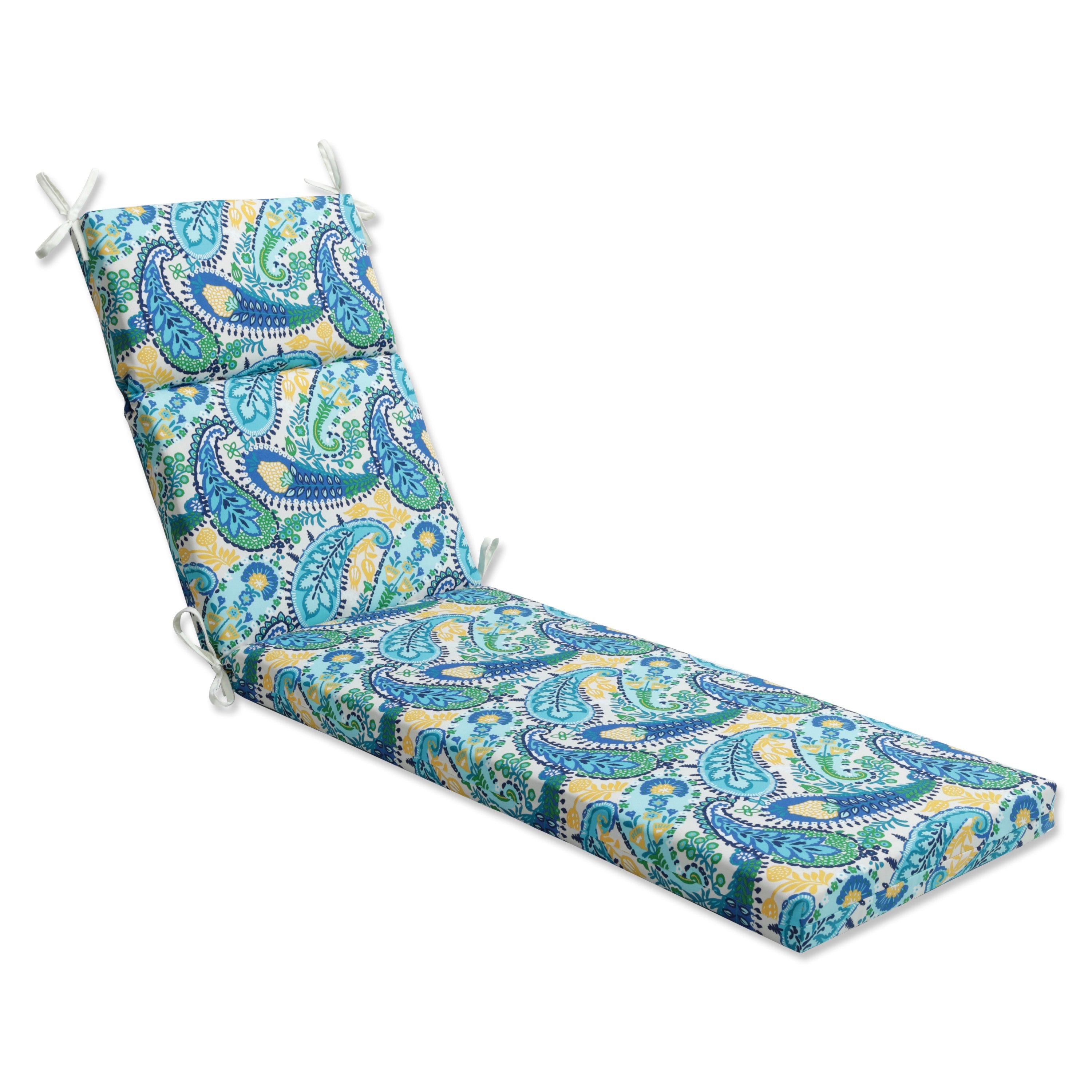 Amalia Paisley Blue Chaise Lounge Cushion