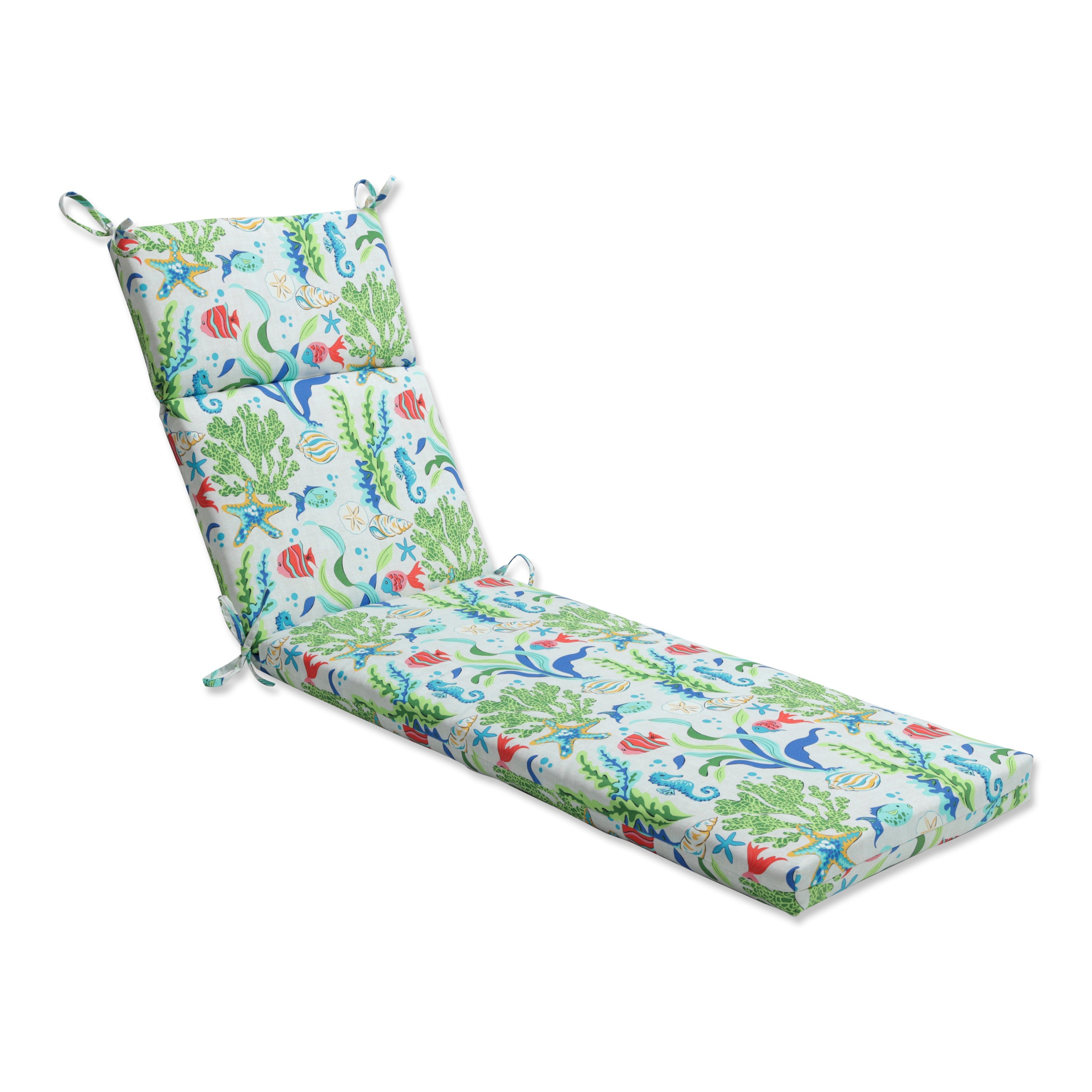 Coral Bay Blue Chaise Lounge Cushion