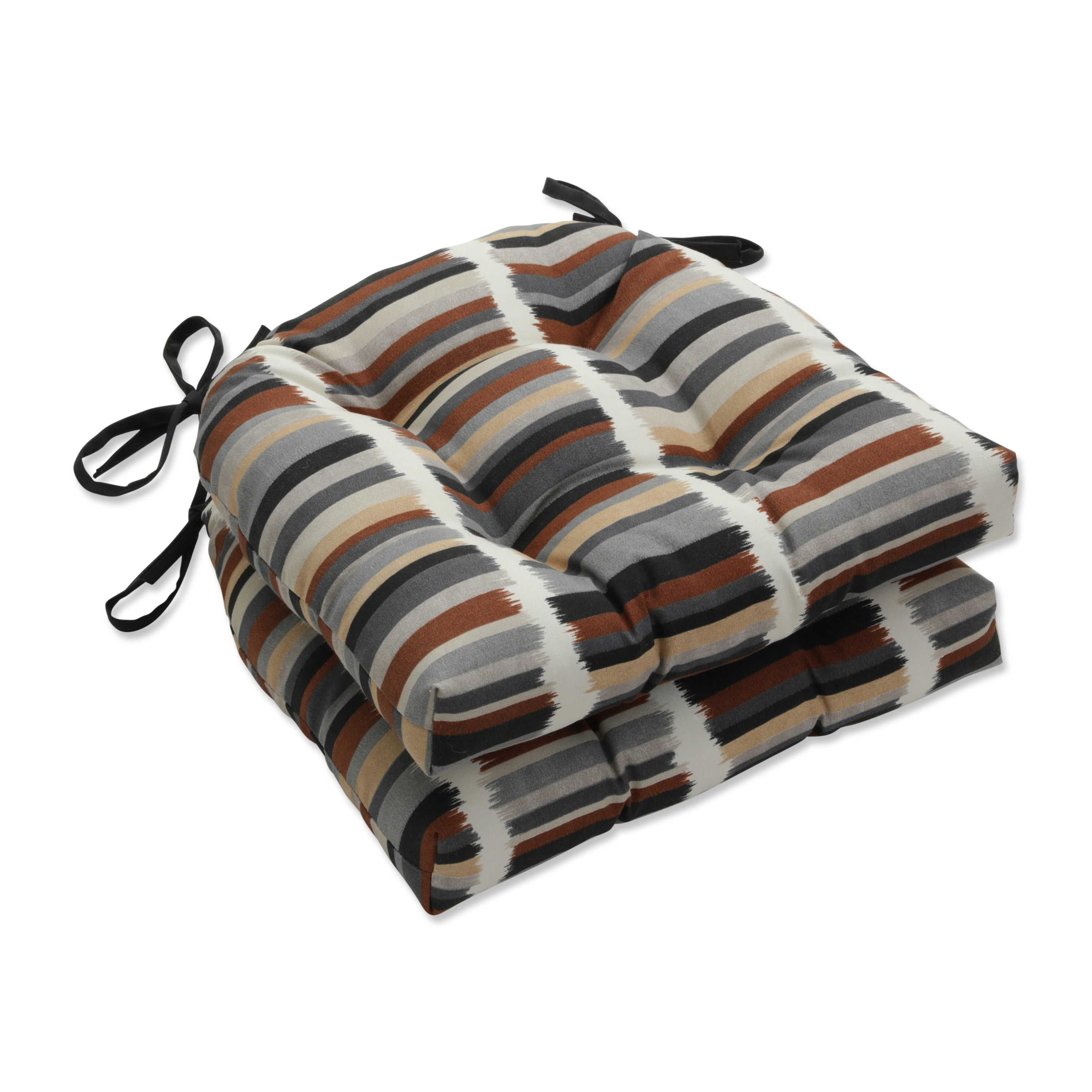 Solar Stripe Ebony Reversible Chair Pad (Set of 2)