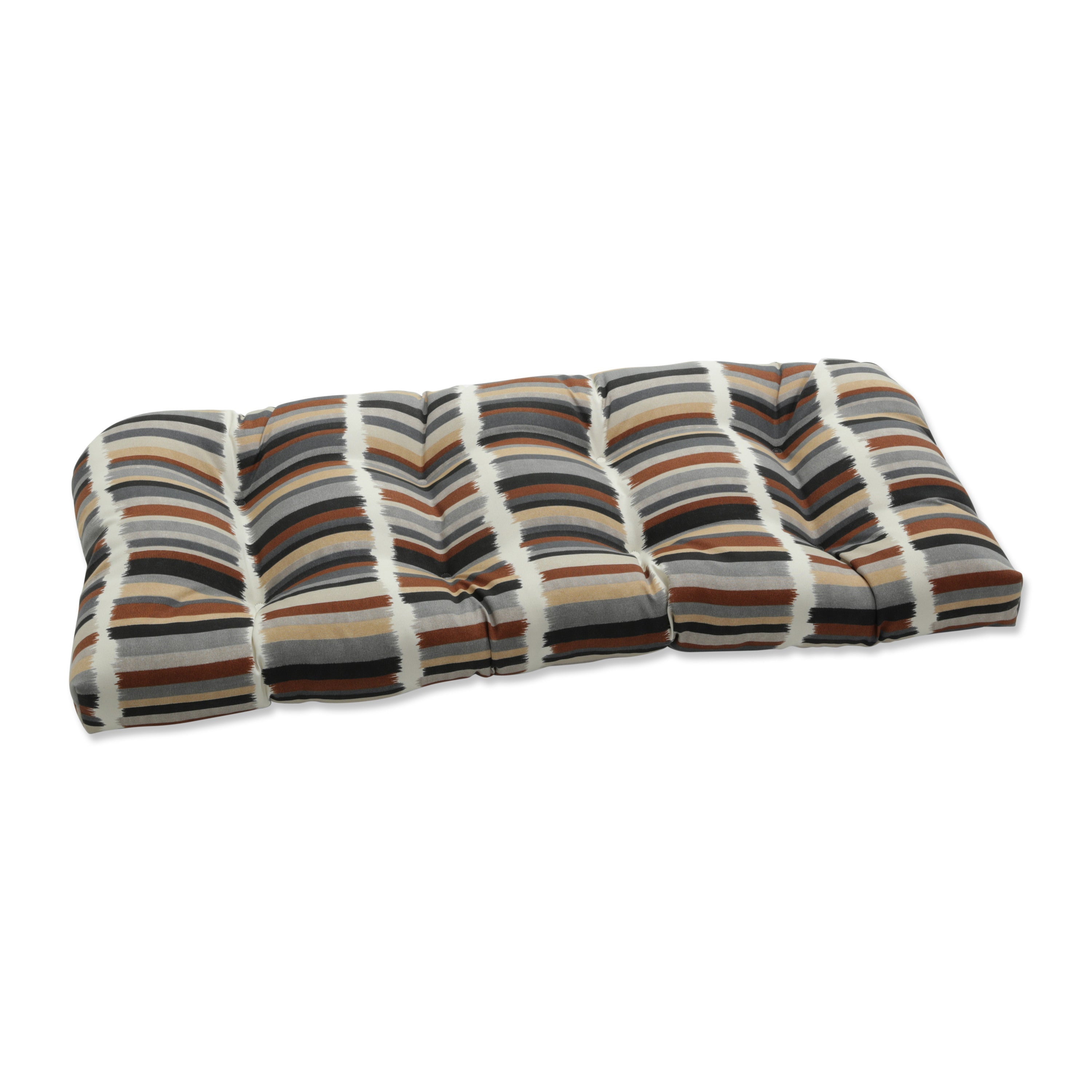 Solar Stripe Ebony Wicker Loveseat Cushion
