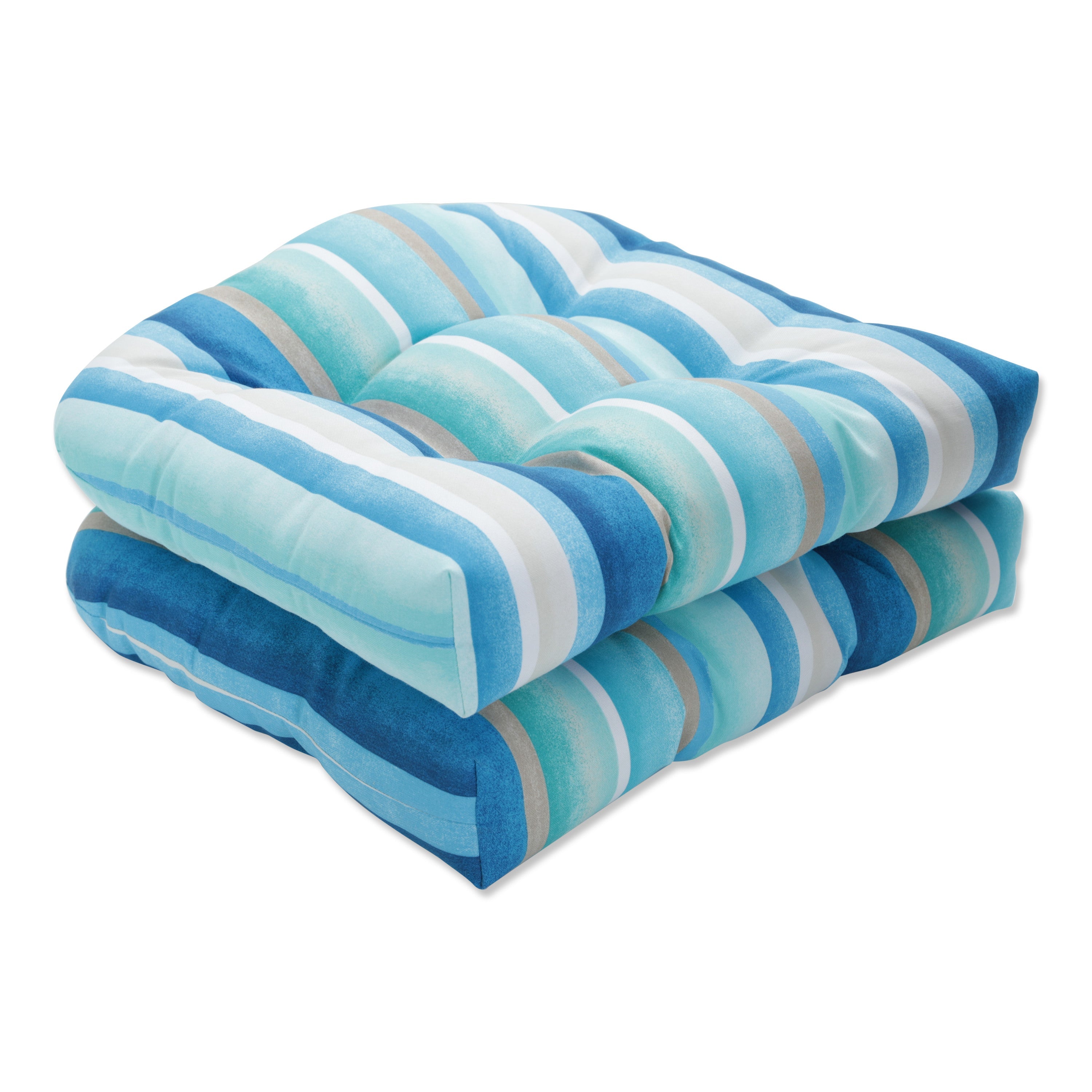 Dina Seaside Blue Wicker Seat Cushion (Set of 2)