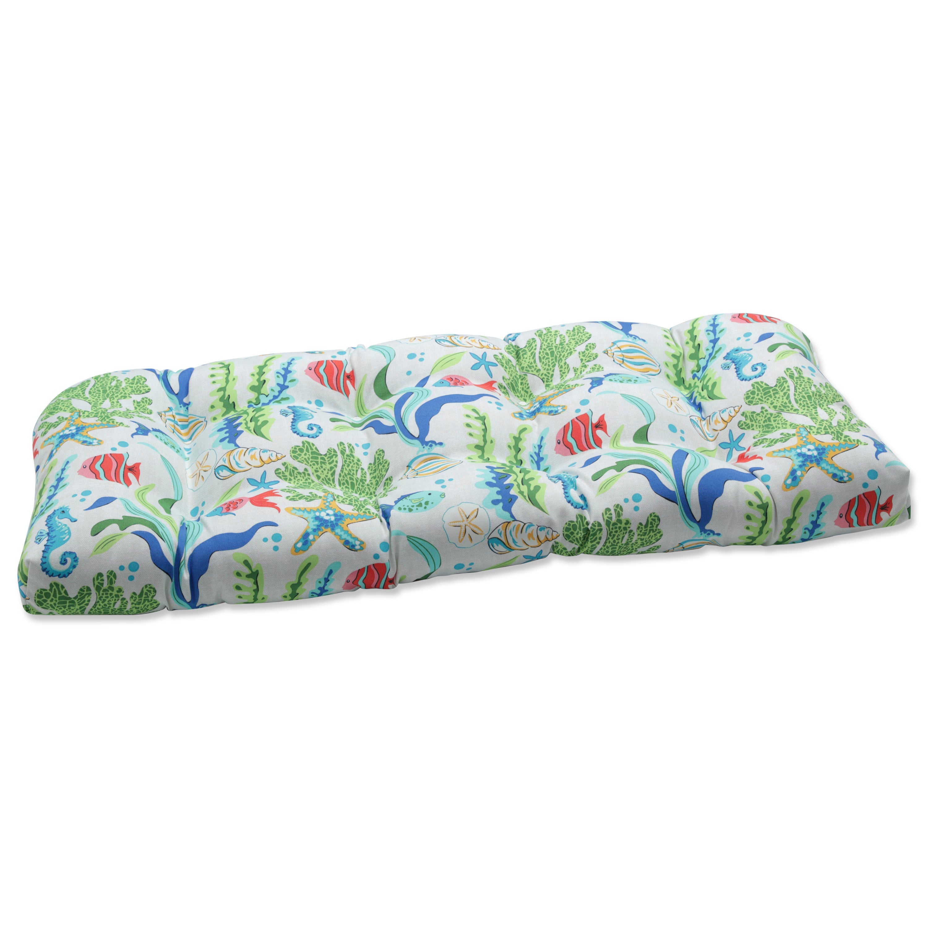 Coral Bay Blue Wicker Loveseat Cushion
