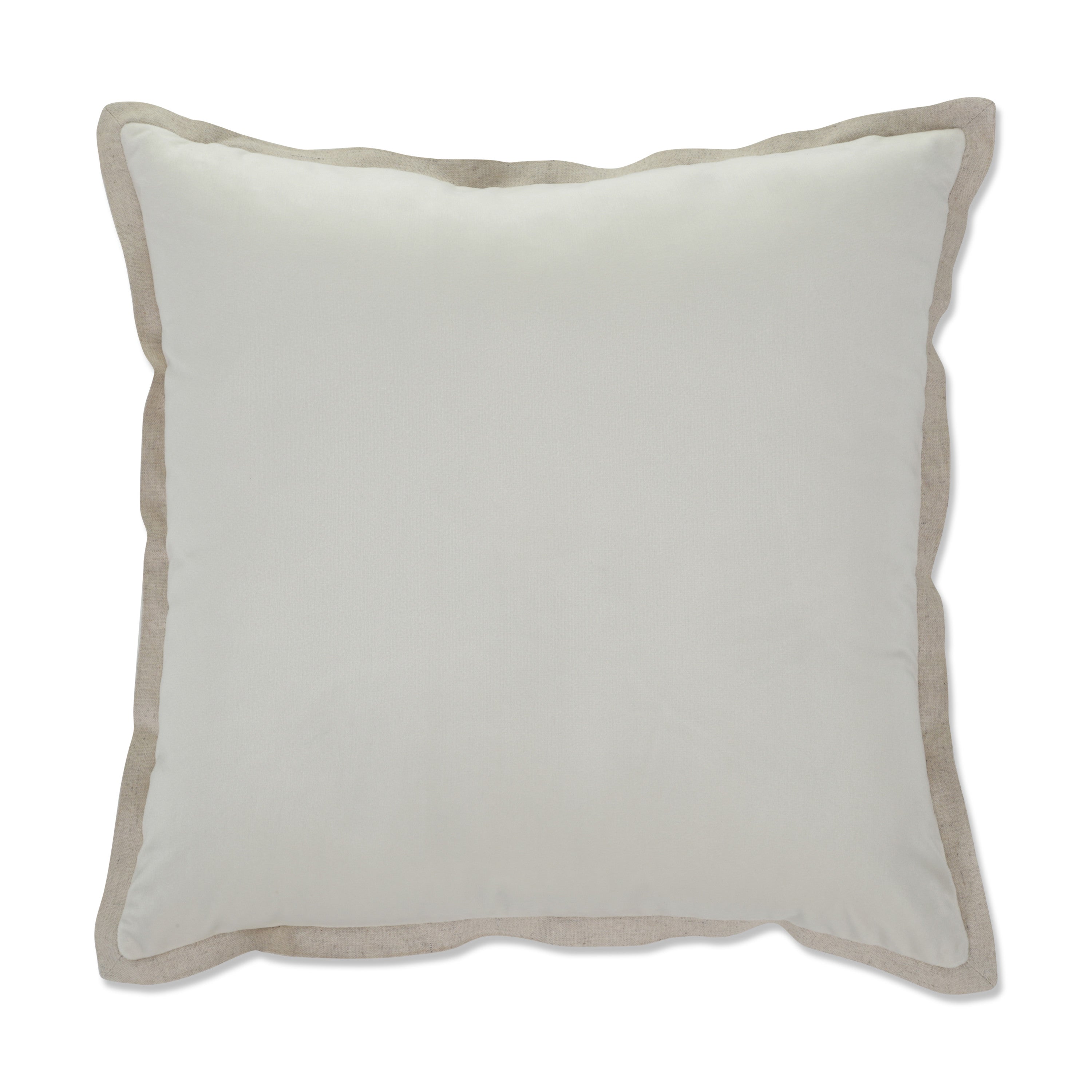 Indoor Velvet Flange Ivory 18-inch Throw Pillow