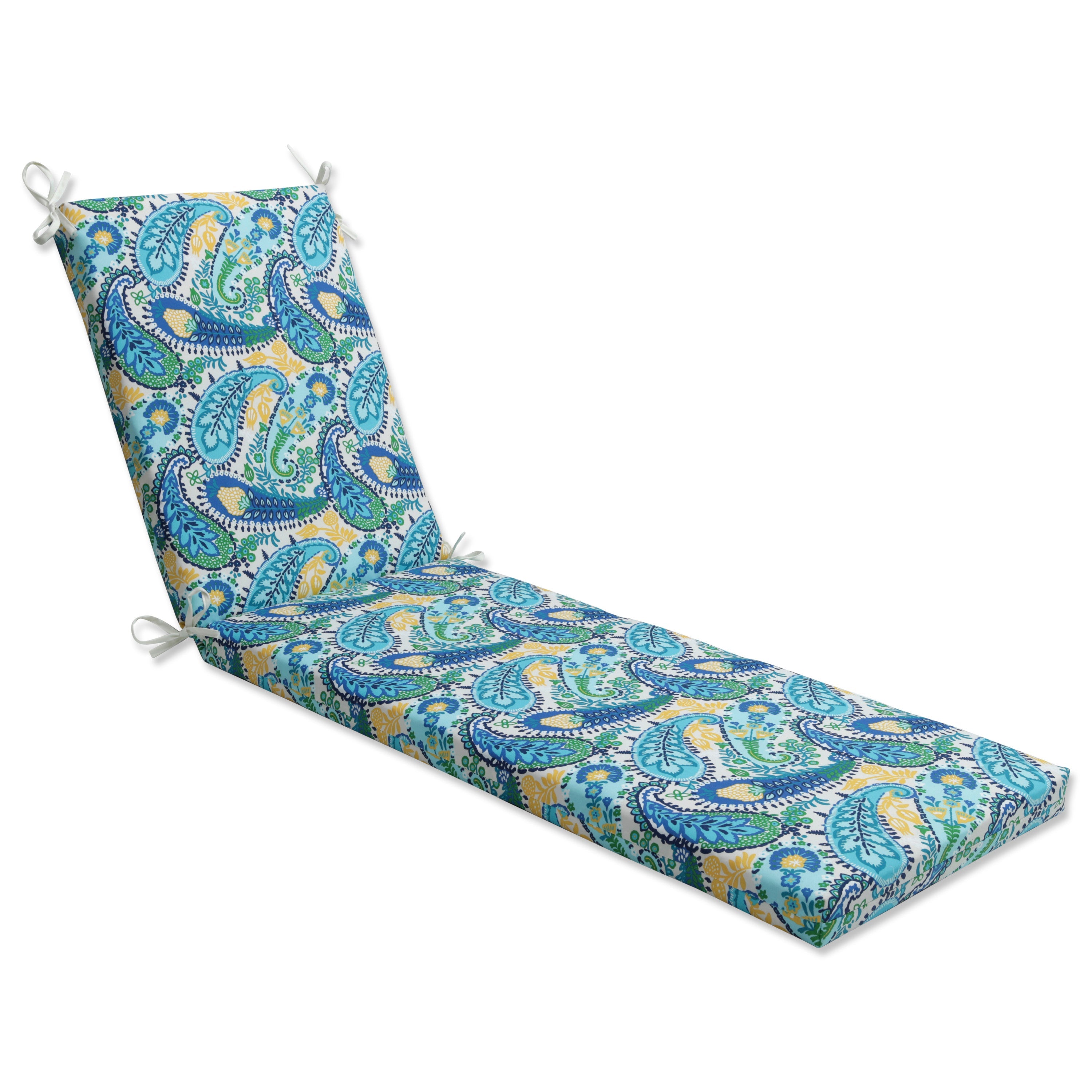 Amalia Paisley Blue Chaise Lounge Cushion 80x23x3