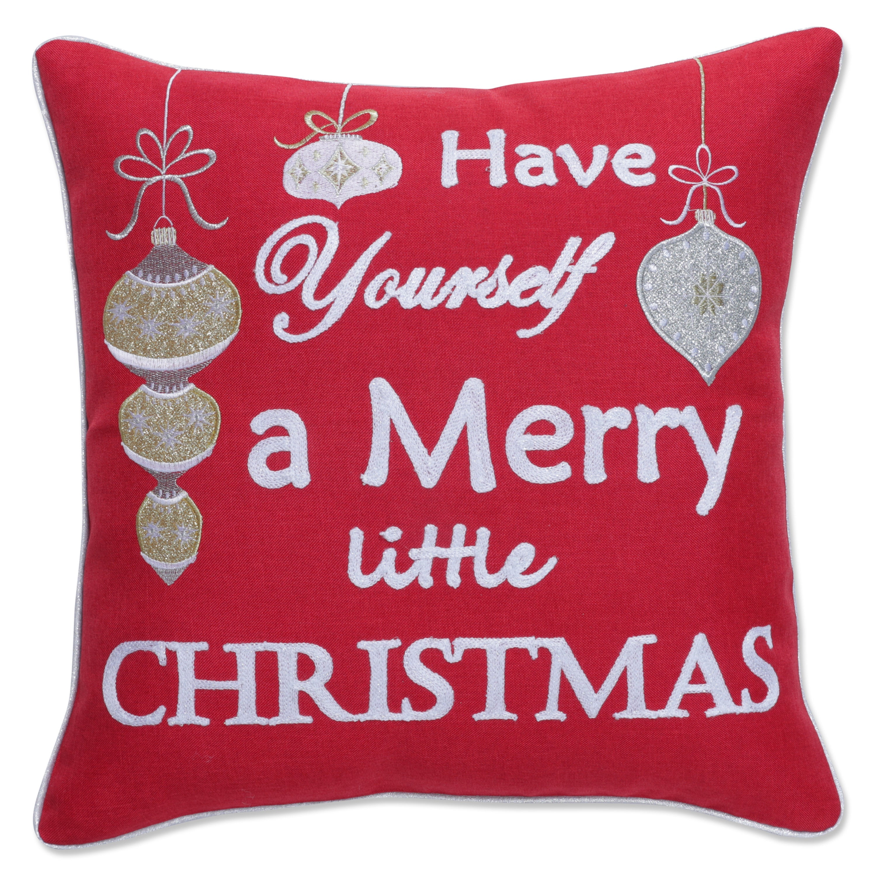 Indoor Merry Little Christmas Red 18-inch Throw Pillow