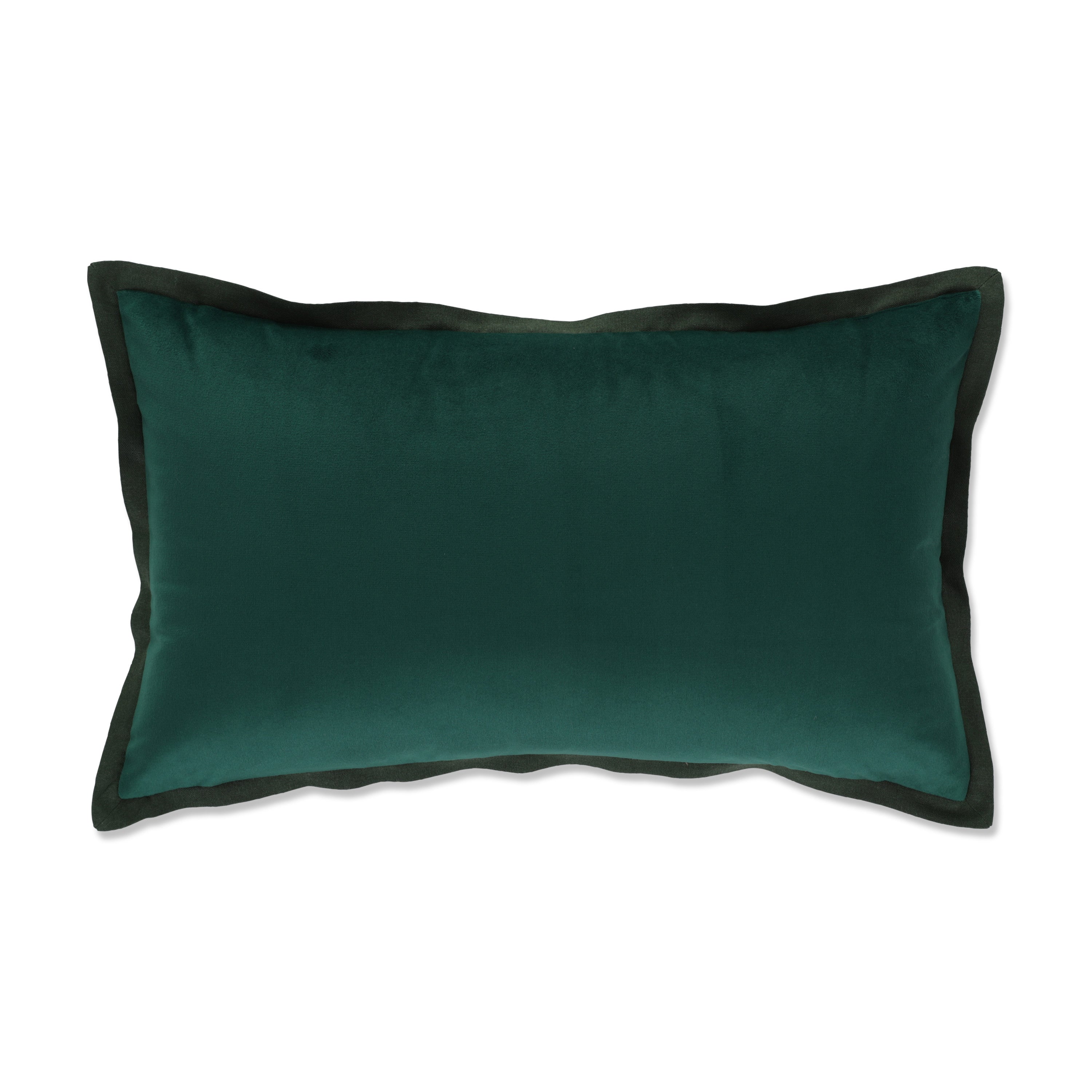 Indoor Christmas Velvet Flange Evergreen Rectangular Throw Pillow