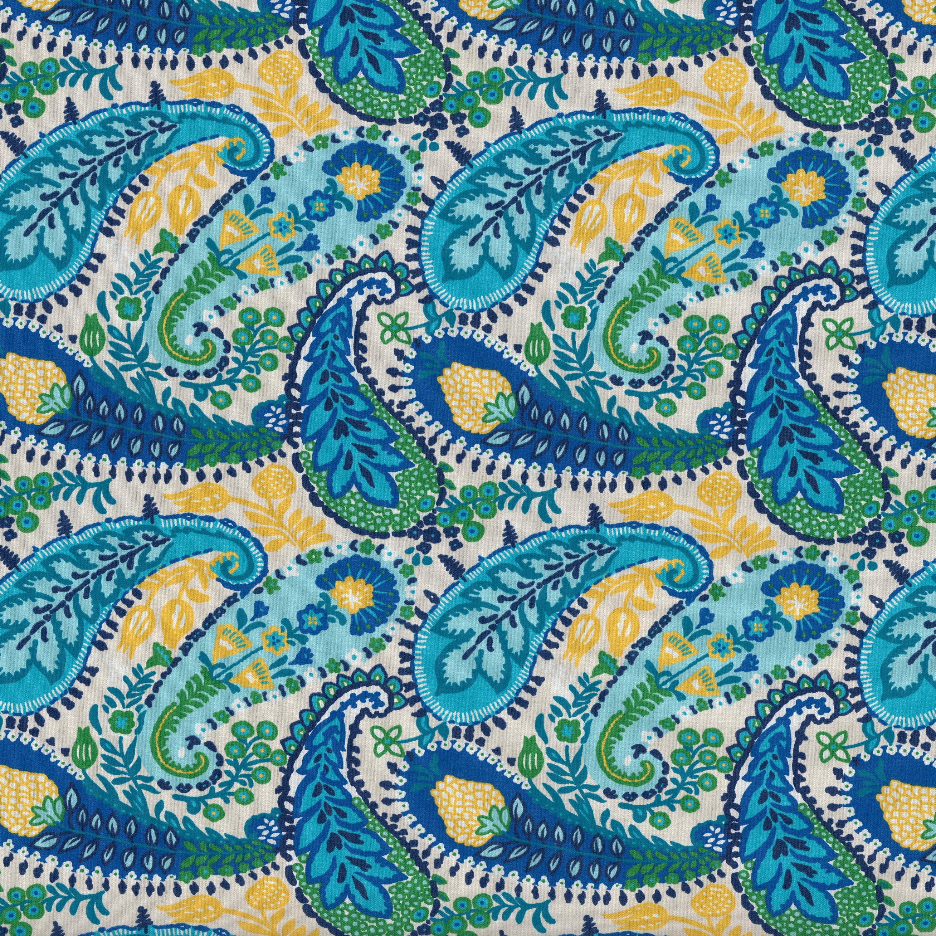 Amalia Paisley Blue Fabric