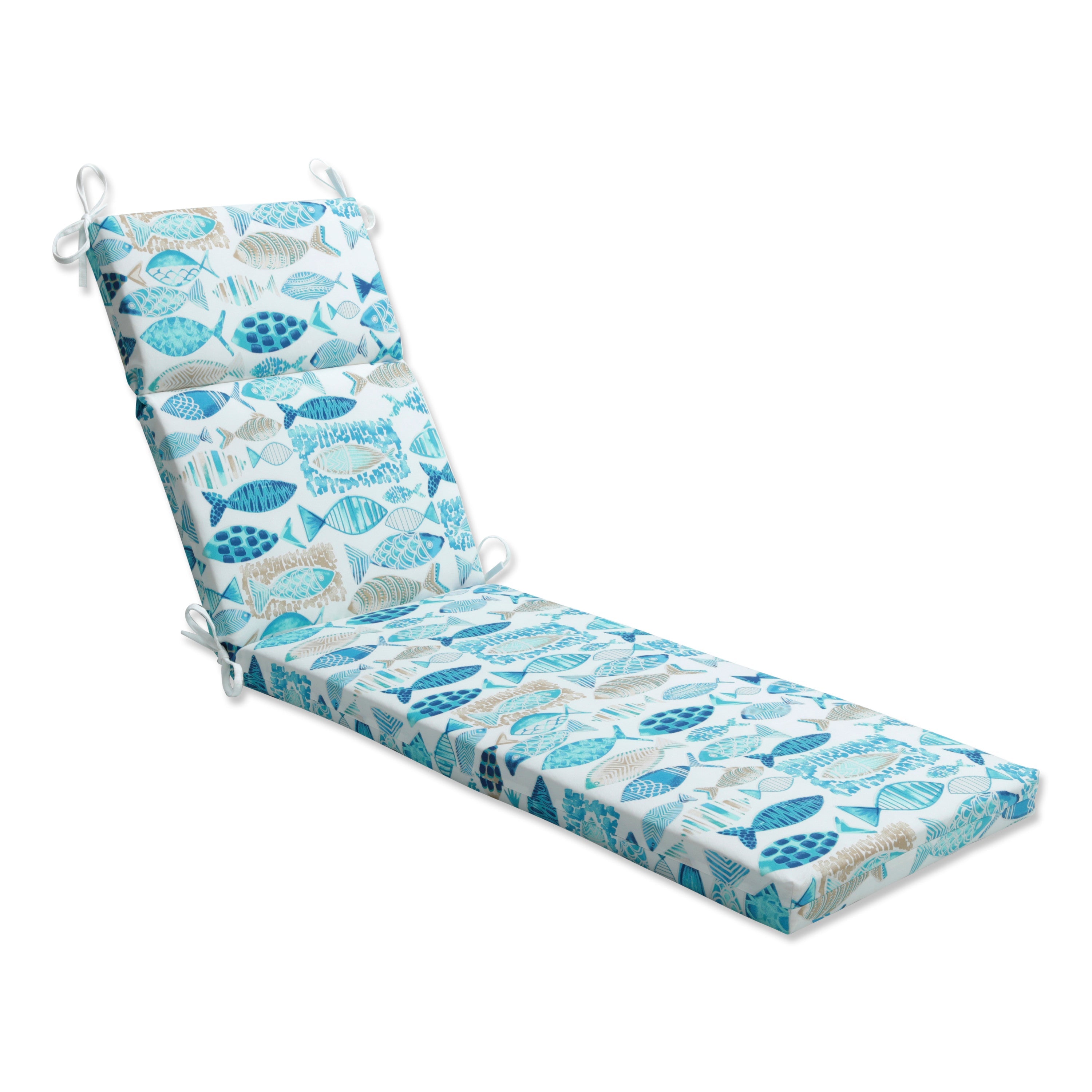 Hooked Seaside Blue Chaise Lounge Cushion