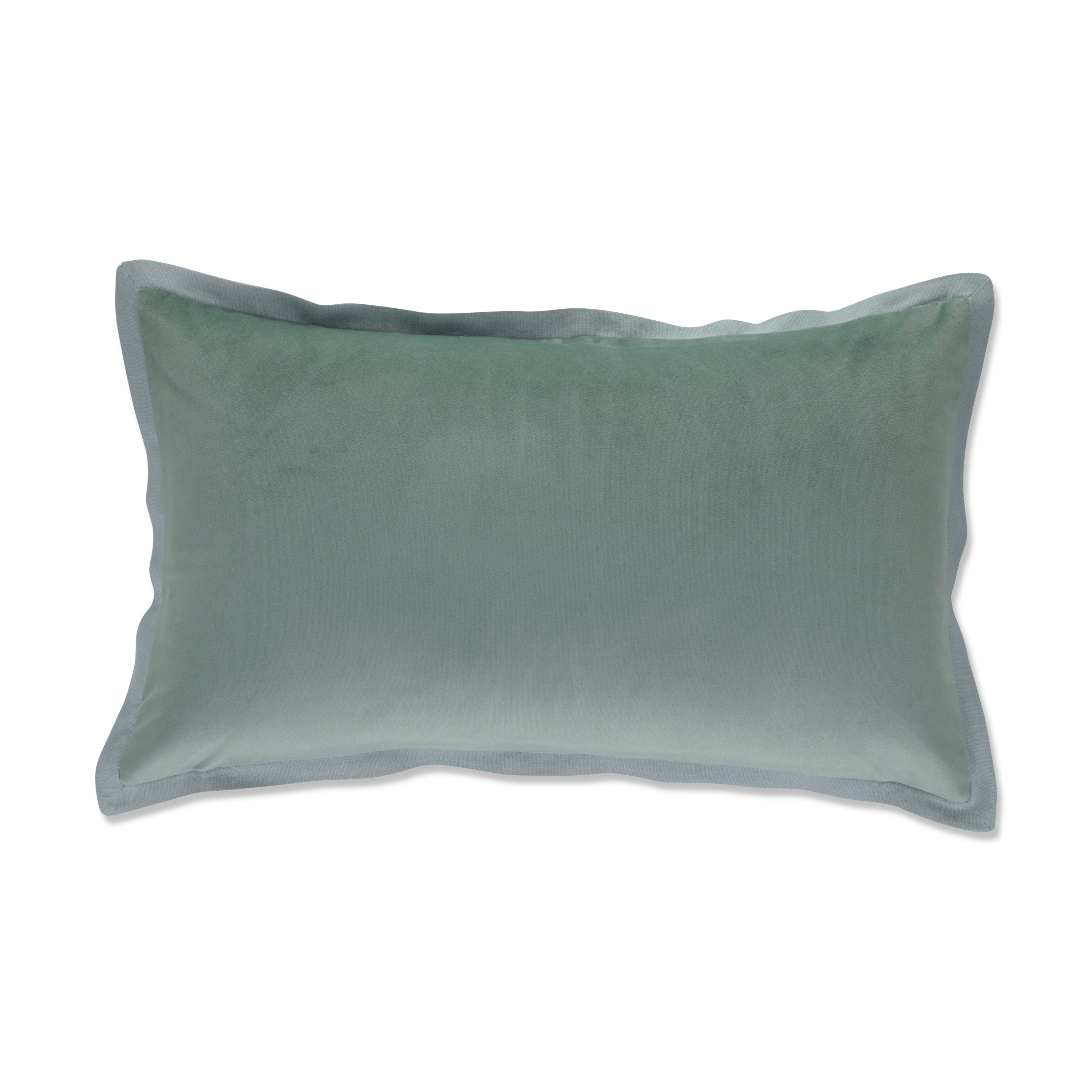 Indoor Velvet Flange Ice Blue Rectangular Throw Pillow