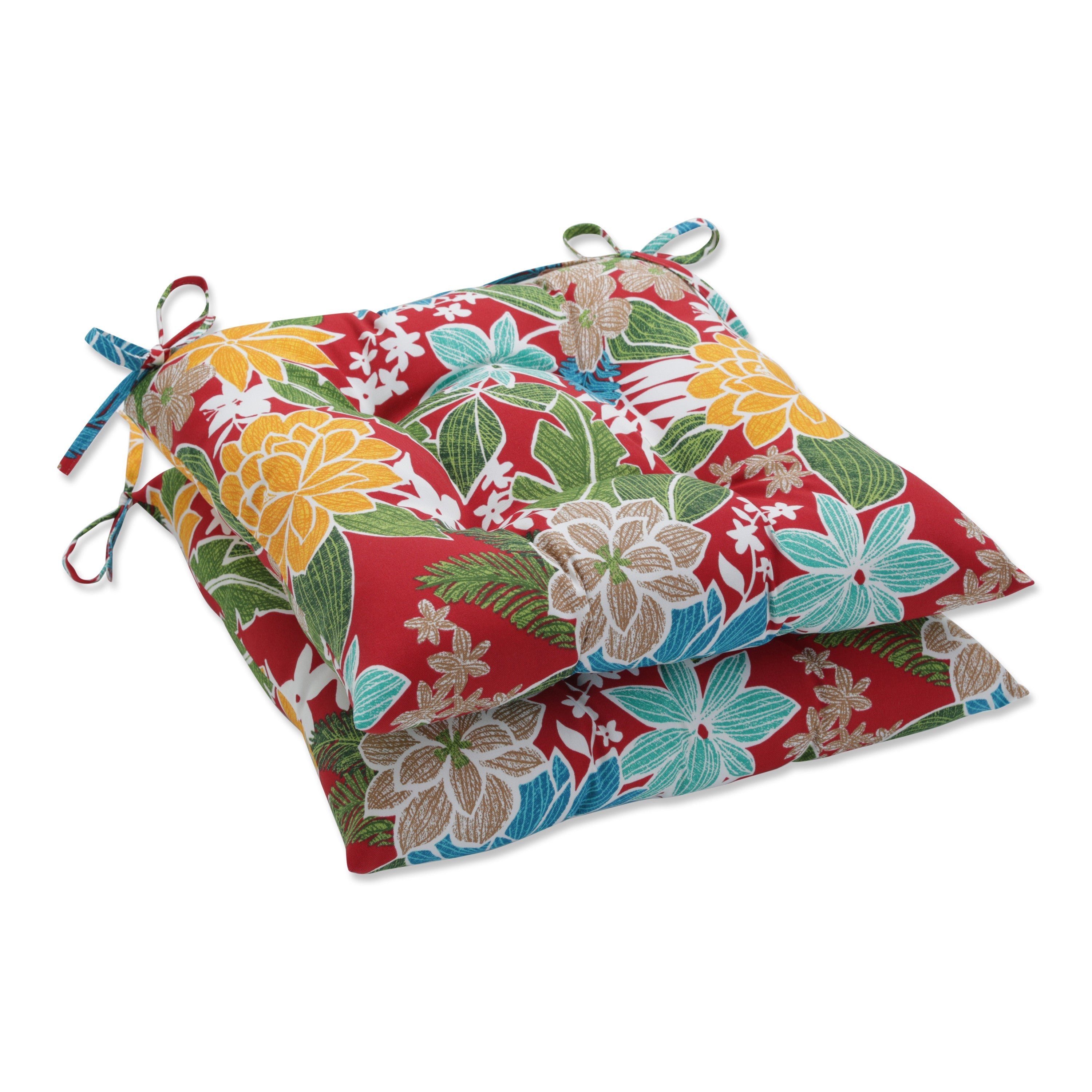 Bora Cay Red Tufted Seat Cushions