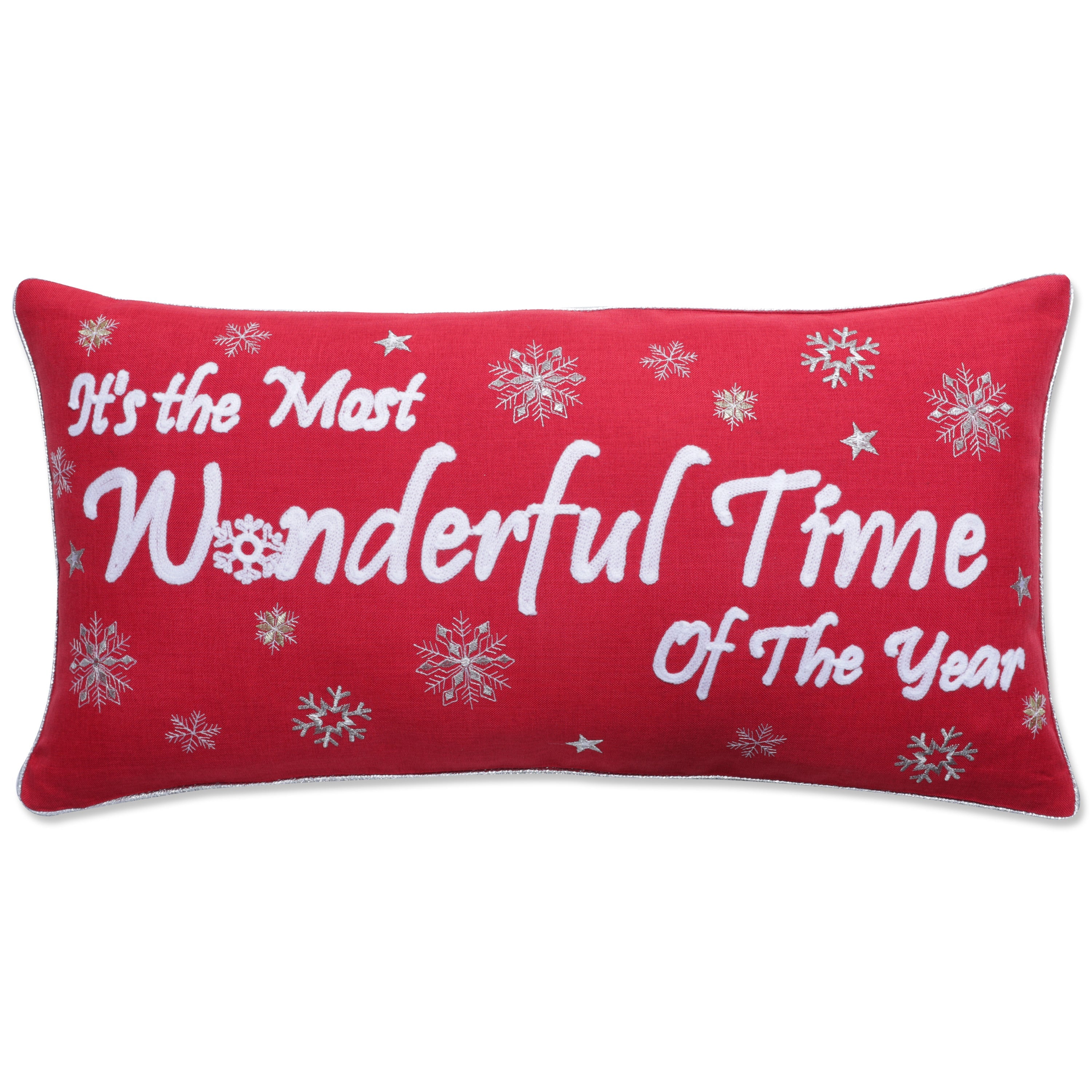 Indoor Most Wonderful Time Of The Year Christmas Rectangular Throw Pillow