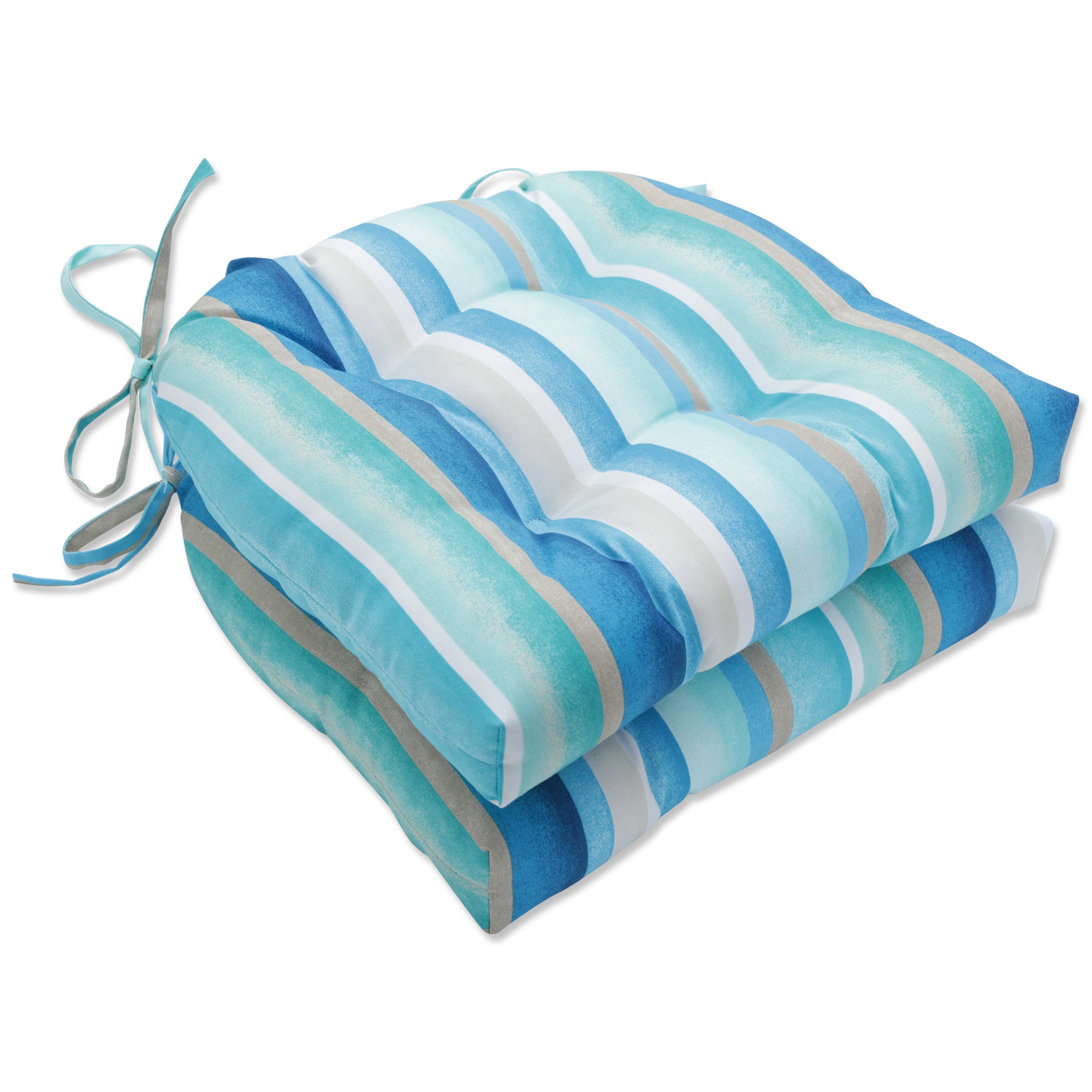 Dina Seaside Blue Reversible Chair Pad (Set of 2)