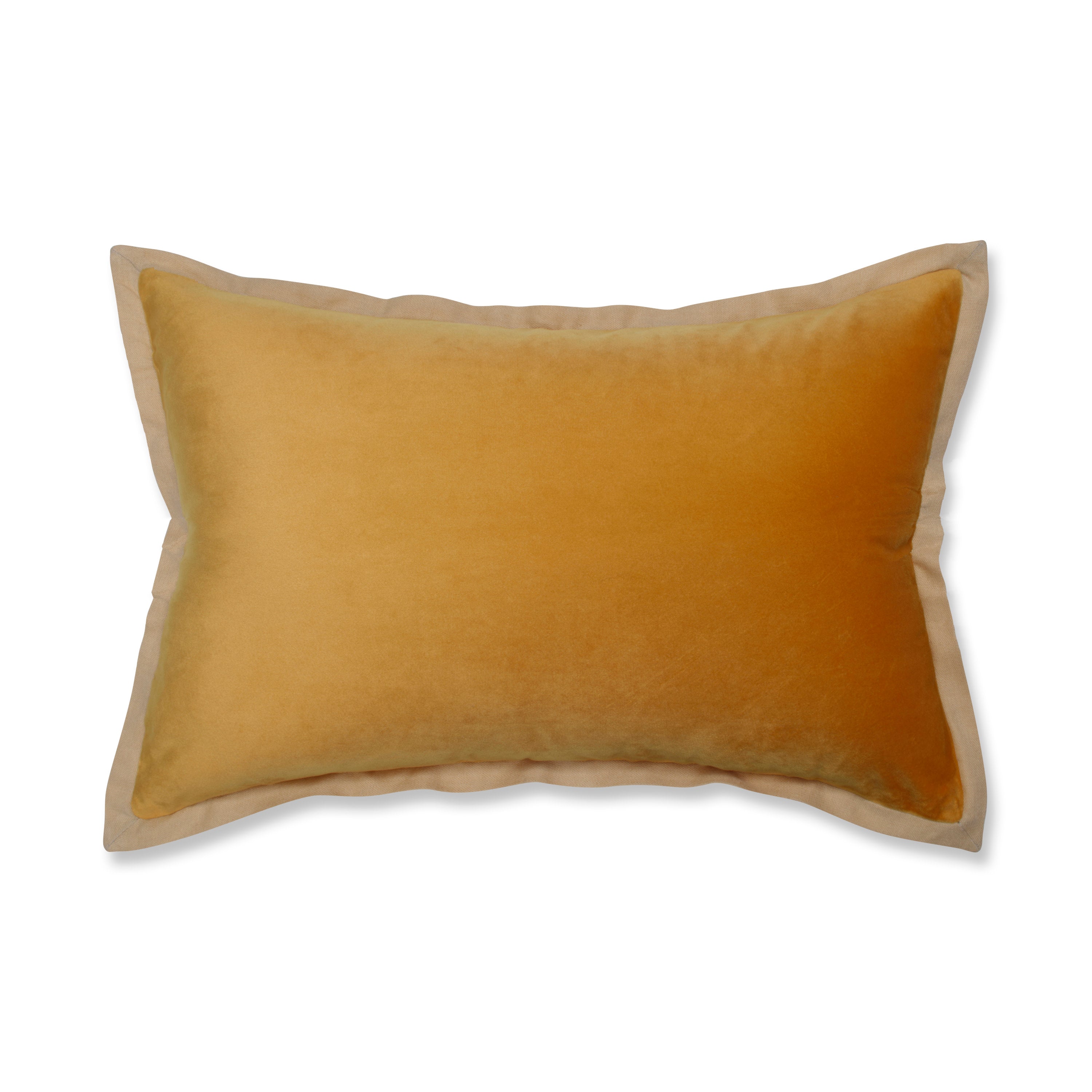 Indoor Velvet Flange Marigold Rectangular Throw Pillow